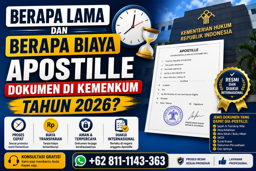 Berapa Lama dan Berapa Biaya Apostille Dokumen di Kemenkum Tahun 2026