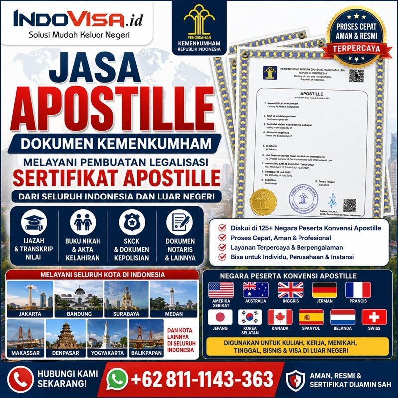 Jasa Apostille Dokumen Kemenkumham Melayani Pembuatan Legalisasi Sertifikat Apostille Dari Seluruh Indonesia Dan Luar Negeri