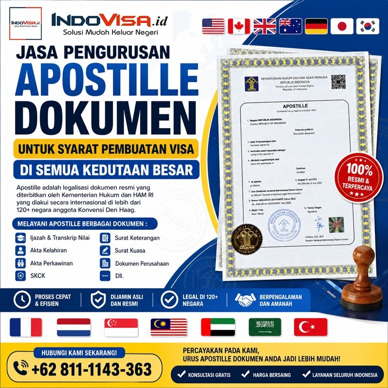 Jasa Pengurusan Apostille Dokumen Untuk Pembuatan VISA